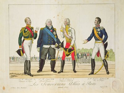 Les souverains alliés à Paris en 1815 - French School